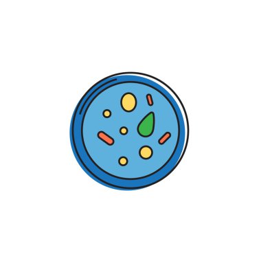 petri çanak vektör simgesi kavramı, beyaz arka plan üzerinde izole