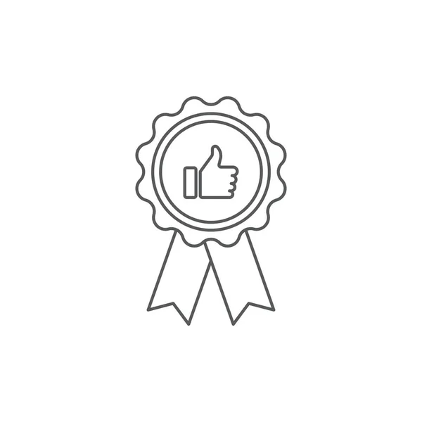 Icona vettoriale del certificato di qualità, isolata su sfondo bianco — Vettoriale Stock