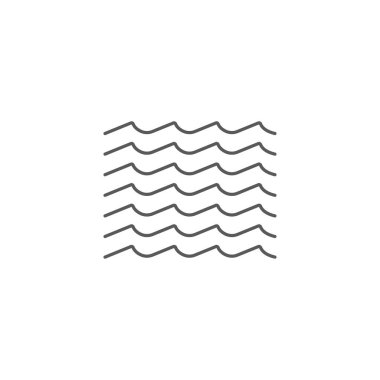 Deniz dalgaları vektör simgesi kavramı, beyaz arka plan üzerinde izole