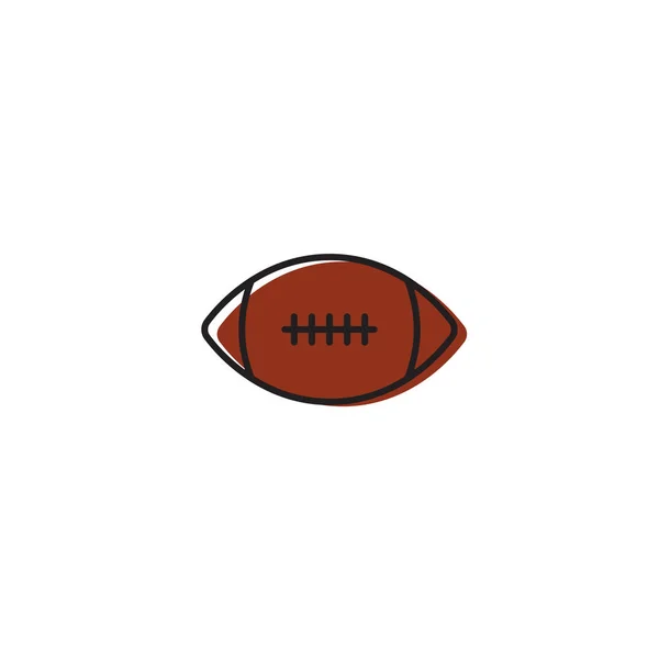Rugby Ball vektor ikon koncept, isolerad på vit bakgrund — Stock vektor