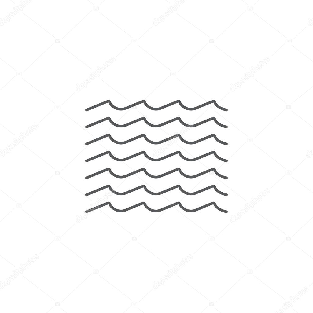 Sea waves vector icon concept, isolated on white background