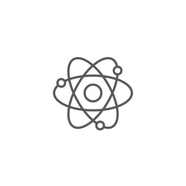 atom vektör simgesi kavramı, beyaz arka plan üzerinde izole