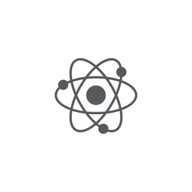 atom vektör simgesi kavramı, beyaz arka plan üzerinde izole