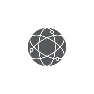 atom vektör simgesi kavramı, beyaz arka plan üzerinde izole