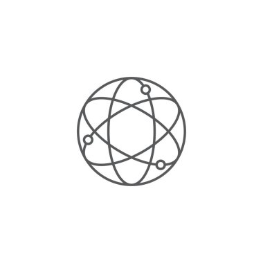 atom vektör simgesi kavramı, beyaz arka plan üzerinde izole