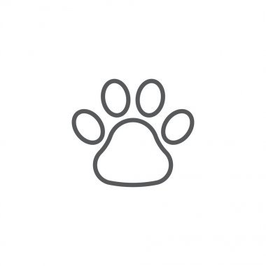 Siyah Pençe Baskı vektör simgesi, beyaz arka plan üzerinde izole