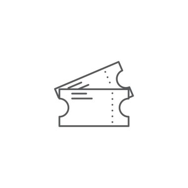 Beyaz arka planda yalıtılmış sinema bileti vektör simgesi.