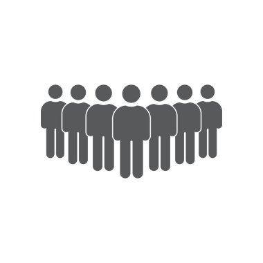 İnsanlar simgesi ayarlanır. Beyaz arka planda izole edilmiş insan kalabalığı