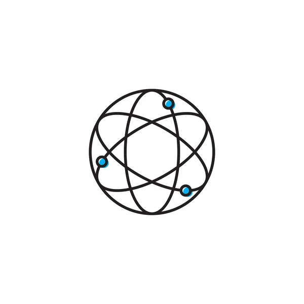Atom vector icon concept, isolado sobre fundo branco —  Vetores de Stock