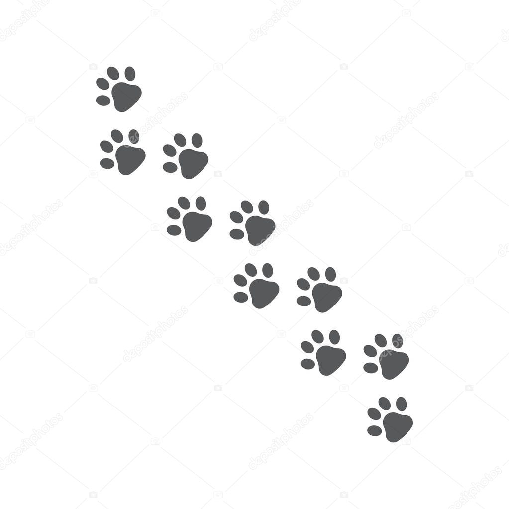 Black Paw Print vector icon, isolated on white background