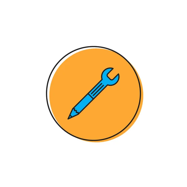 Conceito de ícone de vetor de chave e lápis, isolado em fundo branco — Vetor de Stock