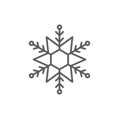 Kar tanesi düz simgesi, beyaz arka plan üzerinde izole