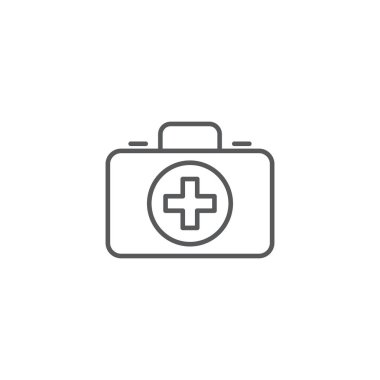 İlk yardım kiti vektör simgesi, beyaz arka plan üzerinde izole