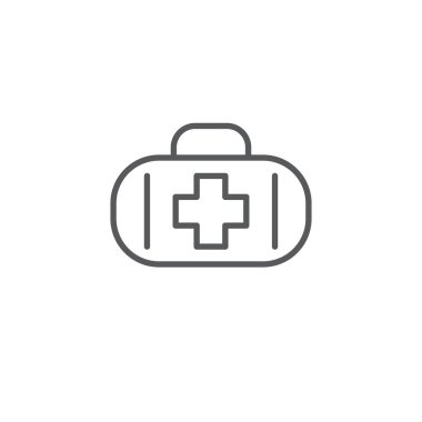 İlk yardım kiti vektör simgesi, beyaz arka plan üzerinde izole