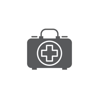 İlk yardım kiti vektör simgesi, beyaz arka plan üzerinde izole