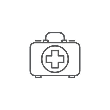 İlk yardım kiti vektör simgesi, beyaz arka plan üzerinde izole