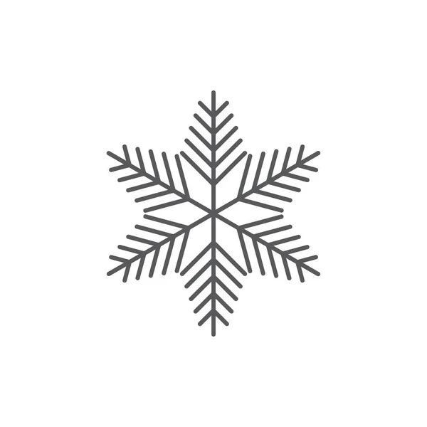 Icône plate en flocon de neige, isolée sur fond blanc — Image vectorielle