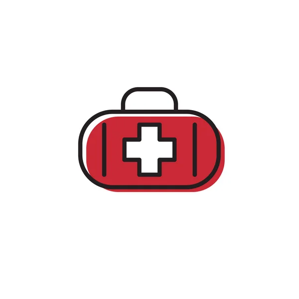 Icona vettoriale del kit di pronto soccorso, isolata su sfondo bianco — Vettoriale Stock