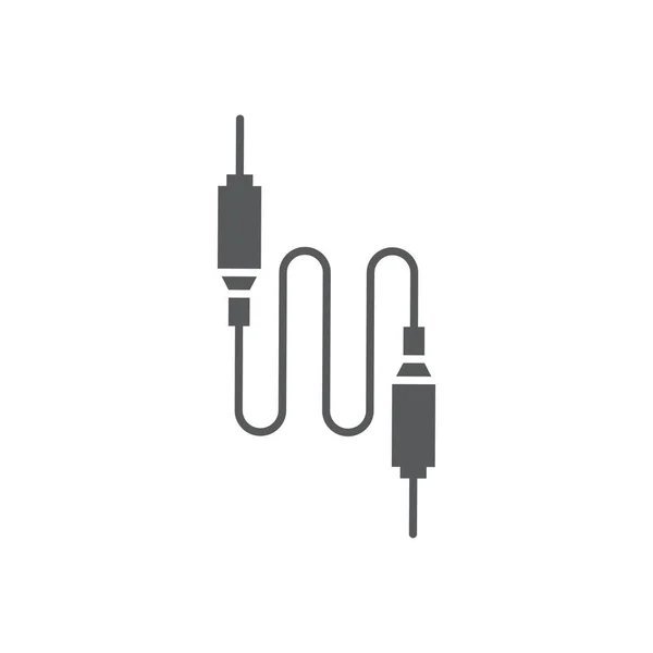 Jack kabel vector pictogram, geïsoleerd op witte achtergrond — Stockvector
