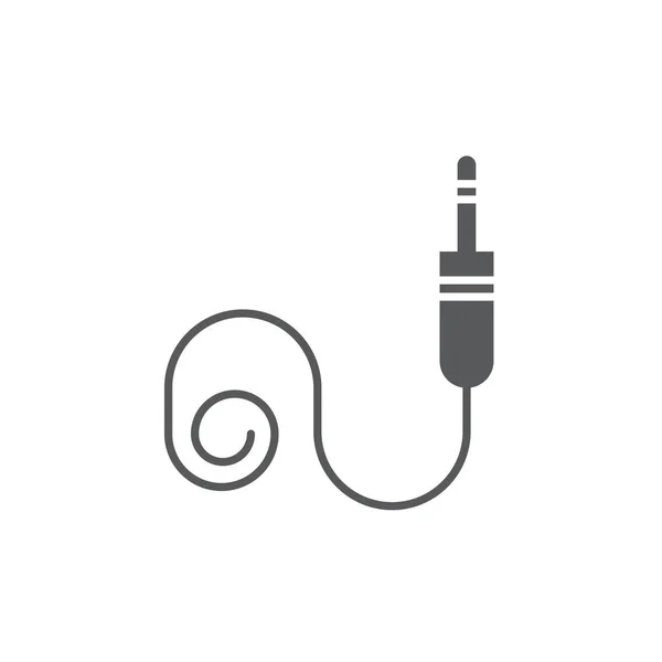 Jack kabel vektor ikon, isolerad på vit bakgrund — Stock vektor