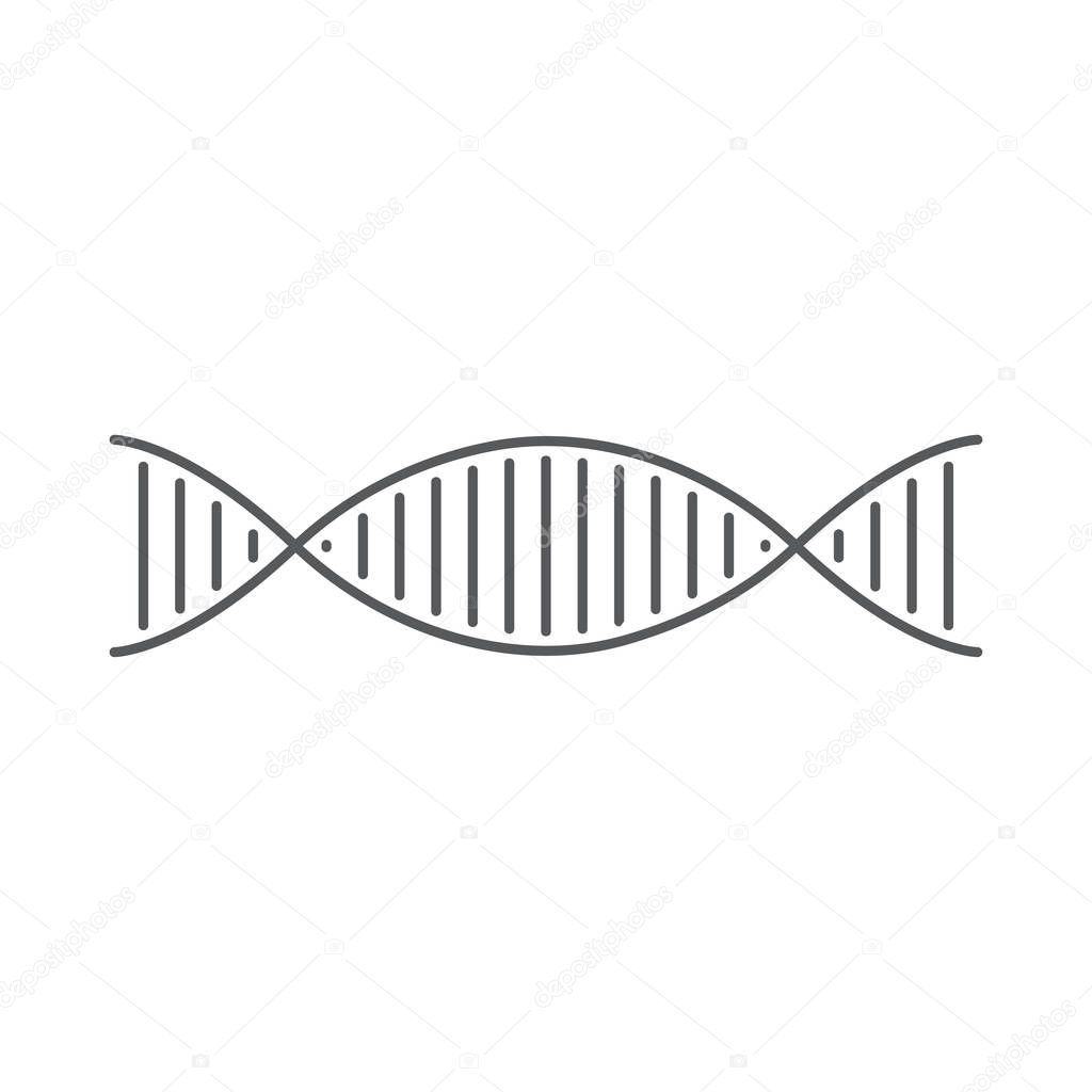 DNA structure vector icon isolated on white background
