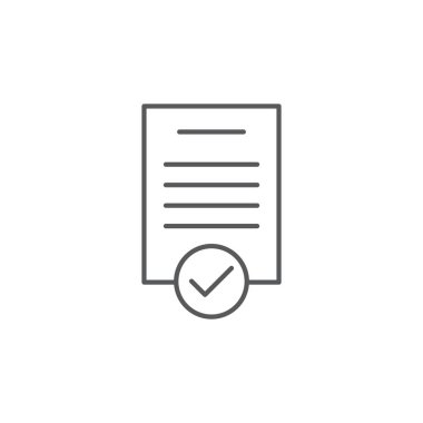 Onaylanmış belge dosya vektör simgesi beyaz arkaplanda izole edildi