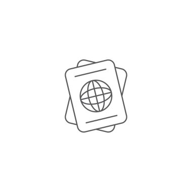 Beyaz arka planda yalıtılmış pasaport vektör simgesi