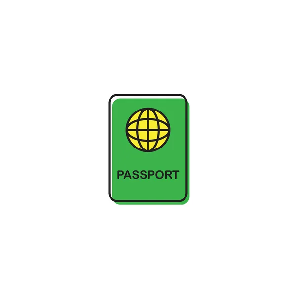 Ikona wektora paszportu, wyizolowana na białym tle — Wektor stockowy