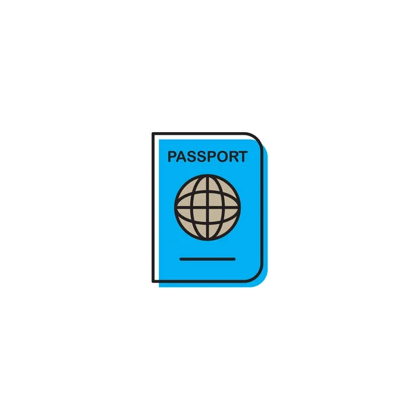 Icono de vector de pasaporte, aislado sobre fondo blanco — Vector de stock