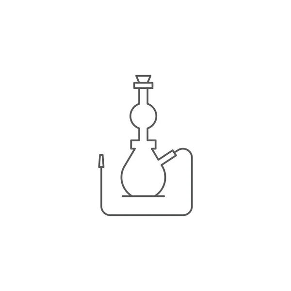 Shisha Pipe line vector icon, isolated on white background — Stock Vector