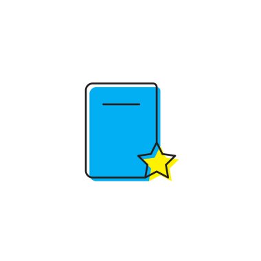 beyaz arka planda yalıtılmış favori kitap vektör simgesi