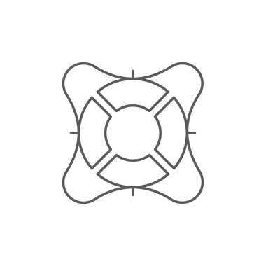 Lifebuoy vektör simgesi, beyaz arka plan üzerinde izole