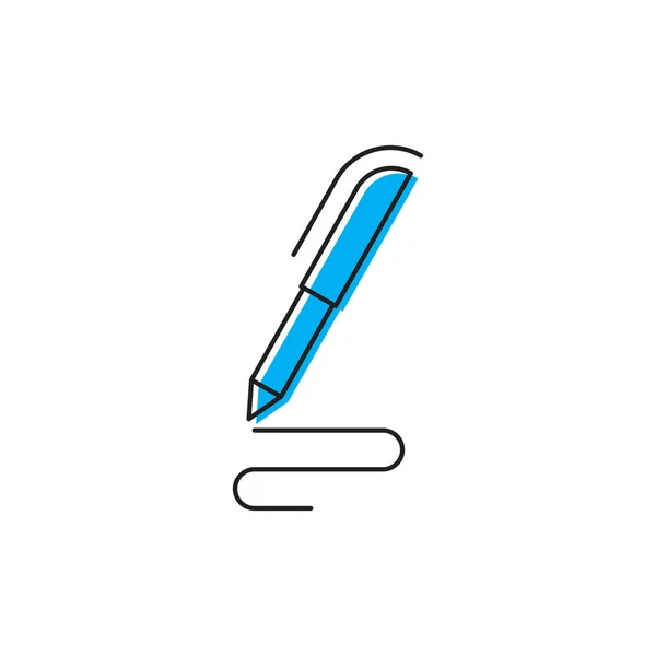 Pen, schrijven vector pictogram geïsoleerd op witte achtergrond — Stockvector