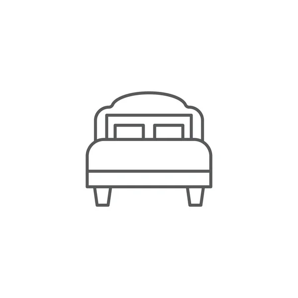 Single bed vector icon isolated on white background — Stock Vector