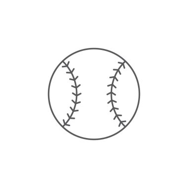 Beyzbol topu vektör simgesi beyaz arka plan üzerinde izole