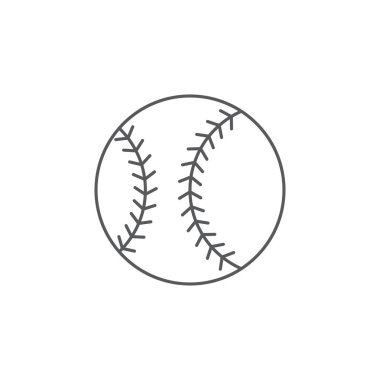 Beyzbol topu vektör simgesi beyaz arka plan üzerinde izole