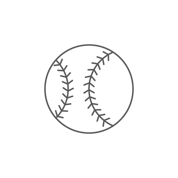 Icône vectorielle balle de baseball isolée sur fond blanc — Image vectorielle