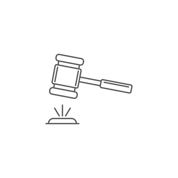 Icona vettoriale del martello d'asta isolata su sfondo bianco — Vettoriale Stock