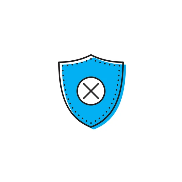 Ikona blokovaného bezpečnostního štítu na bílém pozadí — Stockový vektor