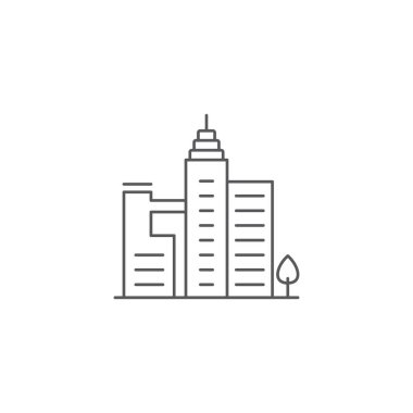 Beyaz arka planda yalıtılmış iş binaları vektör simgesi