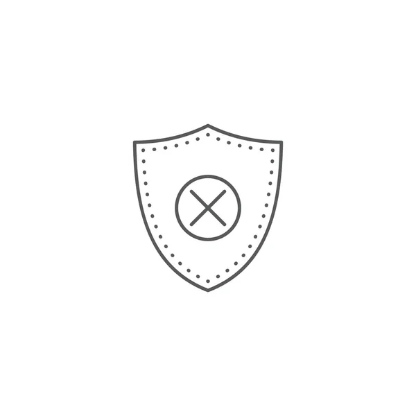 Ícone de vetor de escudo de segurança bloqueado isolado no fundo branco — Vetor de Stock