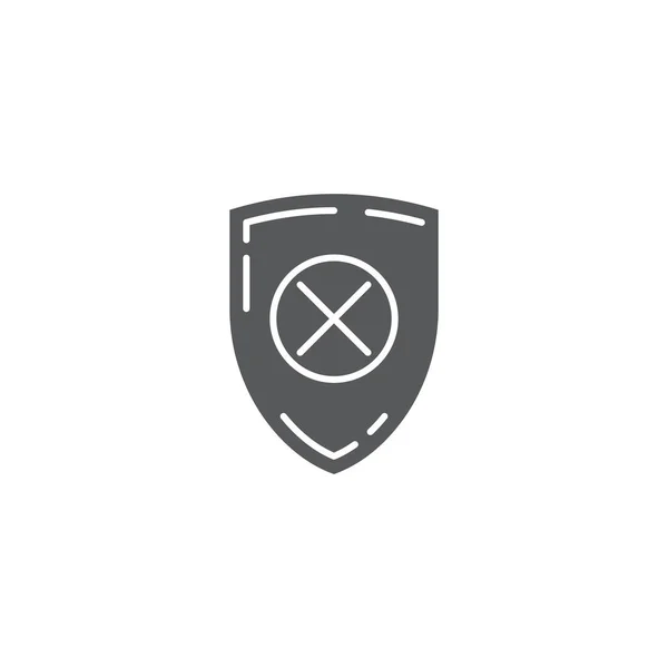 Ikona blokovaného bezpečnostního štítu na bílém pozadí — Stockový vektor