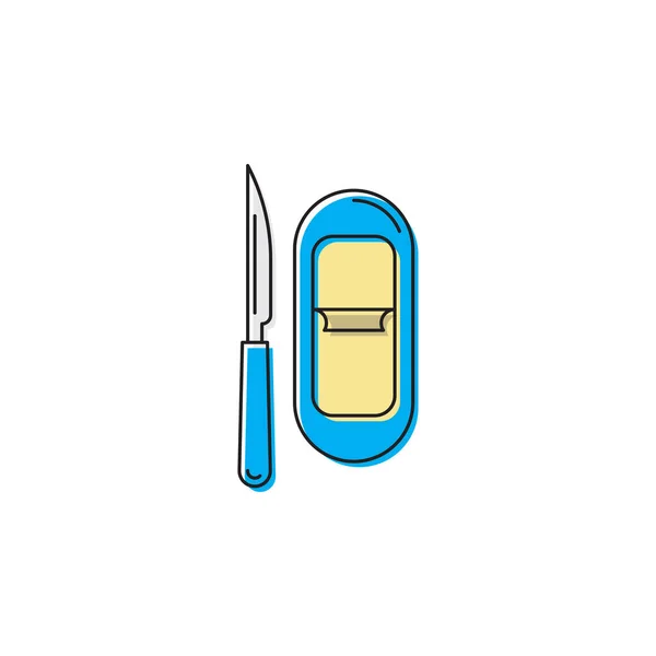 Barre de beurre et icône vectorielle couteau isolé sur fond blanc — Image vectorielle