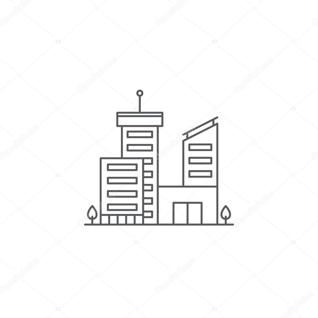 Business buildings vector icon isolated on white background