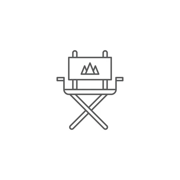 Silla de camping icono vectorial aislado sobre fondo blanco — Vector de stock