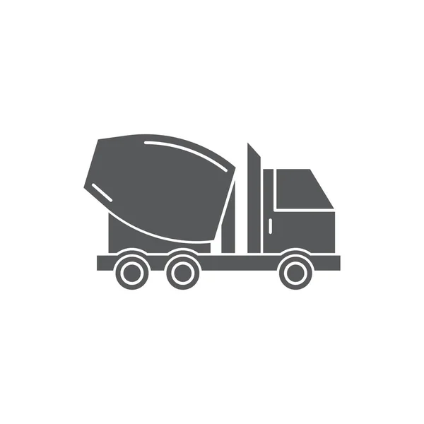 Concrete mixer truck vector icon isolated on white background — Stock Vector