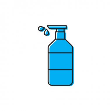 Dispenser pompa şişesi vektör simgesi beyaz arka plan üzerinde izole