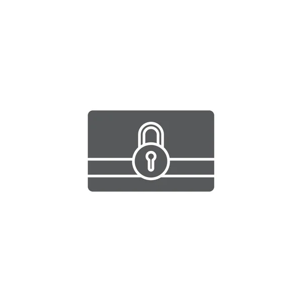 Kreditkort med lås vektor ikonen isolerad på vit bakgrund — Stock vektor