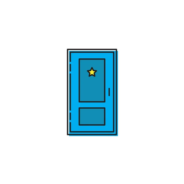 Omklädningsrum dörr vektor ikon isolerad på vit bakgrund — Stock vektor