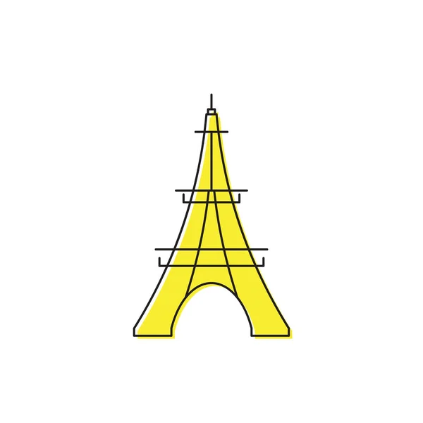 Symbole d'icône vectoriel Tour Eiffel isolé sur fond blanc — Image vectorielle